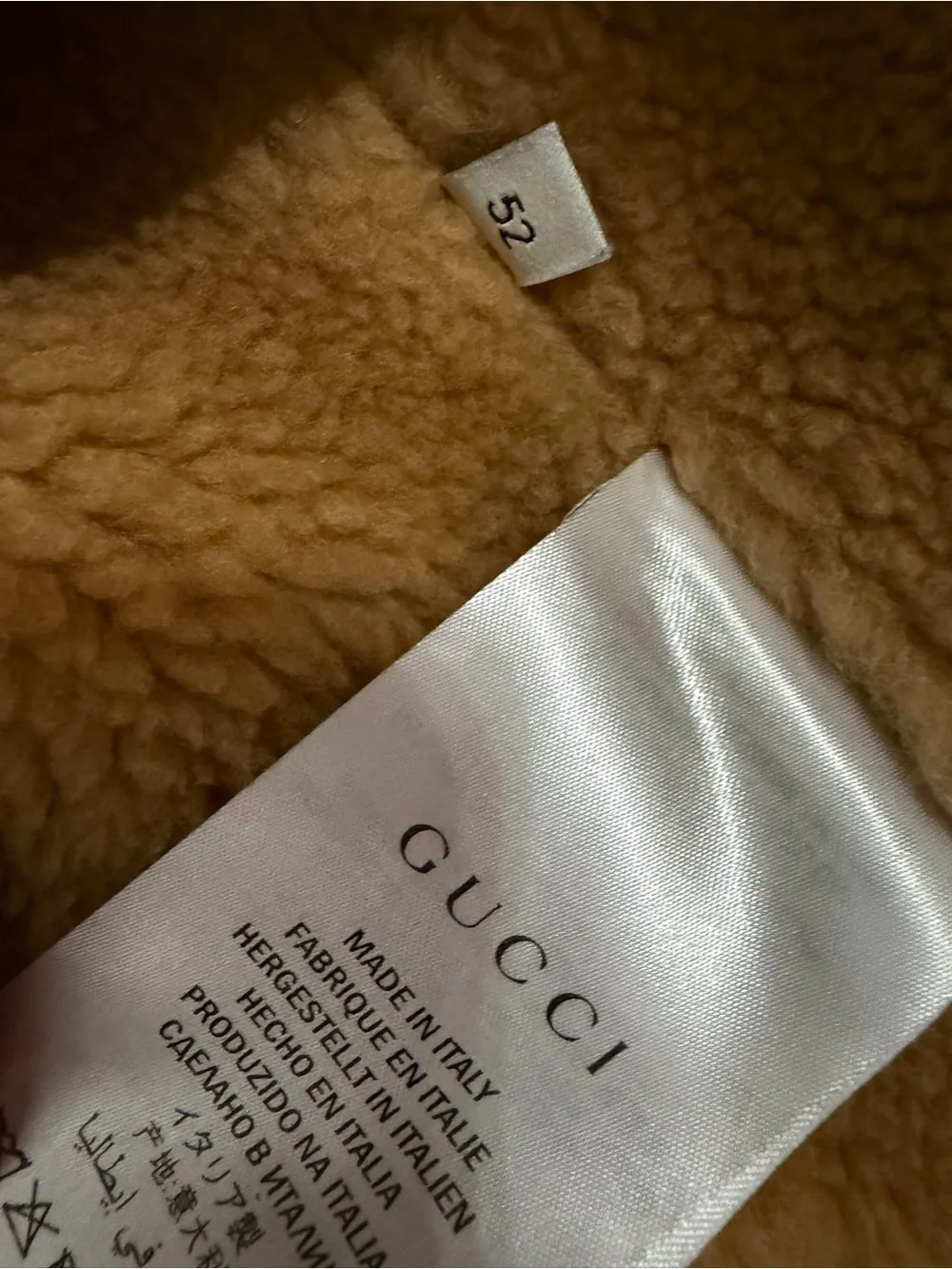 Gucci Blue Denim Jacket with Tan Sherpa Collar